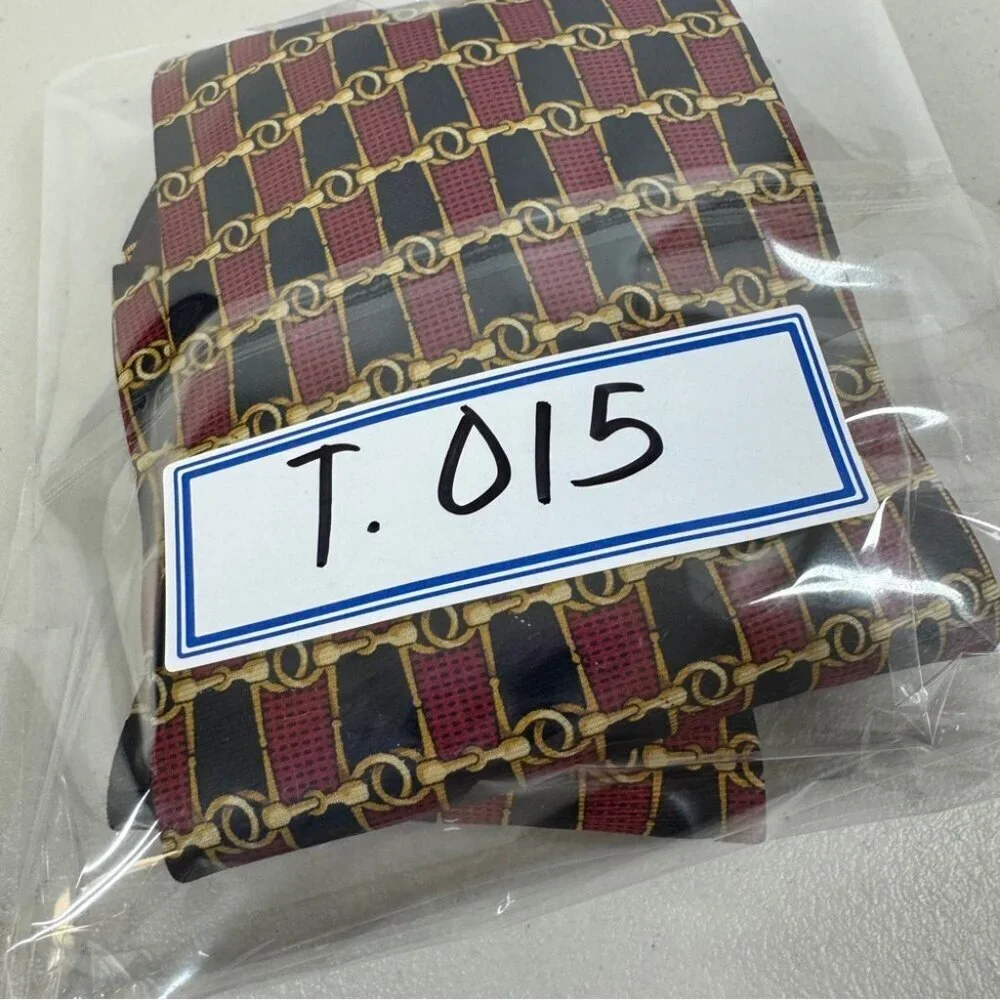 Stafford Silk Chain Link Tie Red Navy Gold Classic Men's Designer Necktie